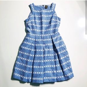 Taylor Blue and White Striped Sun Dress